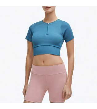 Sports Zipper Short Sleeve